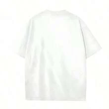 Men's Casual Short Sleeve T-Shirt With Bold Graphic Print By ENGELBERT SAUF - Elastic Neck, Regular Fit, Summer T-Shirt For Outdoor Activities, Casual Wear And - 白色 - 查看 4