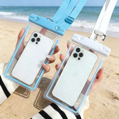 Custodia impermeabile di alta qualità - Protezione a 360°, portafogli multifunzionale per carte e contanti, compatibile con touch screen, leggera e portatile per nuoto, surf, barca, pesca, elementi essenziali da viaggio | Design trasparente | Sistema di chiusura , materiale premium