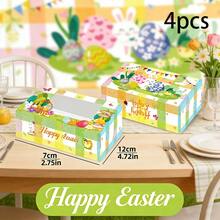 4个复活节兔子蛋形蛋糕盒，带透明窗口，适用于复活节派对、礼品包装、糖果、巧克力、饼干等。 - 彩色 - 查看 5