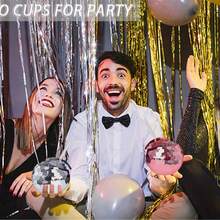 1pc/5pcs Creative Glitter Ball Cup, Single Layer Spherical Straw Cup, Party Disco Fashion Plastic Cup, Suitable For Parties And Holidays - Multicolor - View 7