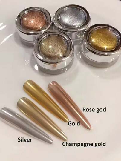 Mirror Effect Titanium Powder - Metallic Colors, Creating Stunning Mirror Nail Effects 4Pcs/Set (1G/Pcs)