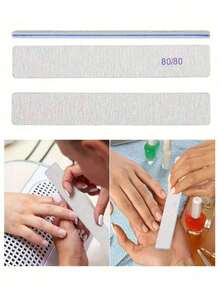 25pcs (Optional 80/80, 100/180) Nail Files, Acrylic Nail Sanding Boards, Professional Manicure Tools, Suitable For Home & Salon, Durable Double-Sided - Blue - View 6