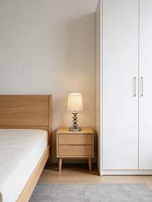 1pc USB Powered Silver Minimalist Desk Lamp, Modern Retro Style Decorative Lamp, Suitable For Bedroom Bedside, Room Desk - 銀色 - 查看 4