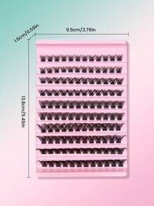 DIY D型卷翘假睫毛，单根睫毛簇，用于嫁接睫毛，自然轻盈，打造纤长浓密效果，柔软轻盈的假睫毛 - 彩色 - 查看 7