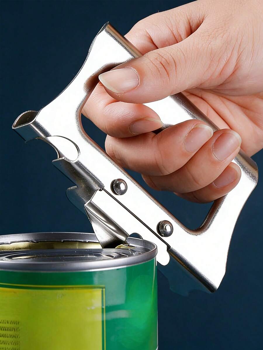 1/2 piezas Abrelatas manual de acero inoxidable estilo japonés, herramienta de cocina multifuncional para uso doméstico y al aire libre