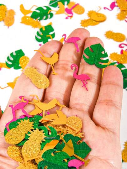 30/50g Hawaii gemischte Farben Schredderpapier, Flamingo Schredderpapier, Büro Dekoration Schredderpapier, Sommer Dekoration Schredderpapier, Jahreszeit Dekoration Schredderpapier, Glitzer Dekoration, Ananas Schredderpapier, grüne Meeresschildkröten Schredderpapier, Baby Shower, Sommer Party