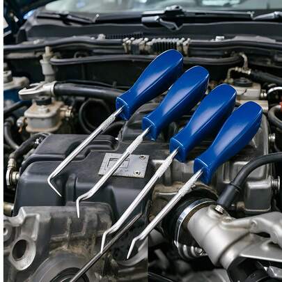 一套4件迷你油封螺丝刀、油封钩、汽车维修工具