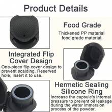 1个咖啡胶囊转换器，包含小刷子和勺子，兼容咖啡机，采用优质PP材料制成，可重复使用。 - 黑色 - 查看 2