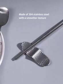 Bộ 1/2/4 giá đỡ đũa bằng thép không gỉ 304 được gia công bằng phương pháp dập nổi, giá đỡ đũa đa năng, giá đỡ thìa, dụng cụ sắp xếp bàn ăn cho nhà hàng. - Xem 4