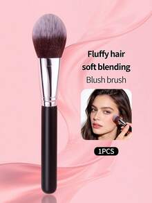 大号腮红刷，多功能单支化妆刷，高密度柔软专业化妆刷，适用于定妆粉、散粉上妆、面部晕染、修容和高光。 - 黑色 - 查看 9