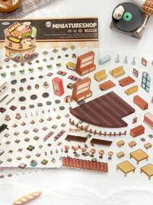 1pc Miniature Scenery Sticker, Micro Store Series, PET 3D Daily Kitchen Miniature Scene Sticker For Scrapbooking DIY Stickers Funny Stickers Kindle Scrapbook Supplies Laptop Sticker - Multicolor - View 5