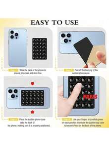 1pc Silicone Suction Cup Phone Case, Powerful Grip For Selfie Videos, Upgraded Silicone Suction Cup Design - A - View 6