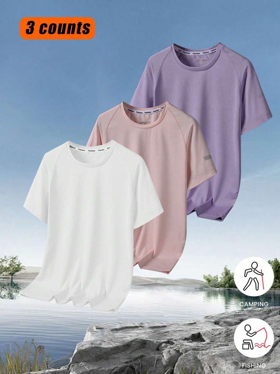 Kaos Olahraga Lari Lengan Pendek Ringan untuk Wanita, Musim Semi/Panas - MultiWarna - View 1