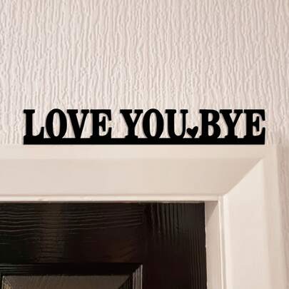 Tranh treo tường bằng kim loại VMONKE "LOVE YOU, BYE" - Tác phẩm điêu khắc chủ đề tình yêu hiện đại dành cho phòng khách, trang trí đám cưới, tranh nghệ thuật trong nhà - Không cần điện.