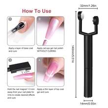 Herramienta magnética en forma de Y para arte de uñas, diseño de estilo coreano/japonés, utilizada para esmalte de uñas con efecto de ojo de gato - Atracción magnética fuerte, inodoro, fácil efecto de ojo de gato, accesorio imprescindible para el arte de uñas - Multicolor - Ver 3