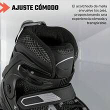Patines 4 Ruedas Linea Luces Led Profesionales Niños Adultos Color Negro Talla De Los Patines Gn Cm 24.5-27.5 Tamaño De Las Ruedas 82 Mm - Negro1 - Ver 5