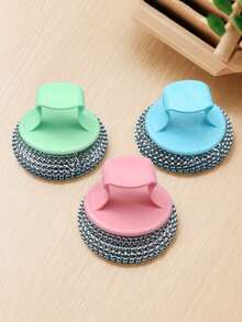 1/4/10 st. avtagbar stålullsborste, fällfri, repfri, fettbeständig rengöringsborste för kök, badrum, diskning, kastruller och stekpannor - Multifärgad - Visa 8