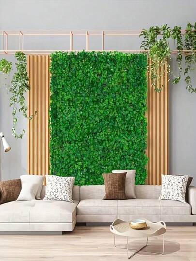 4/6 Pieces, Artificial Plant Wall Leaf Hedge, Grass Mat Greenery Panel Fence, Home Decoration Fake Plants, Garden Simulated Lawn. 9.84x9.84 Inches Plastic Fence Rail, Indoor And Outdoor Privacy Fence Decoration Wall Installation Fake Green Background, No Electricity Required.