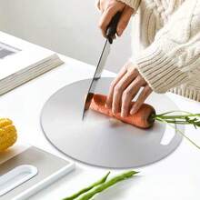 1pc High-Quality Titanium Steel Cutting Board - Double-Sided Stainless Steel, Smooth Surface Suitable For Kitchen And Catering Use - 1PC - View 5