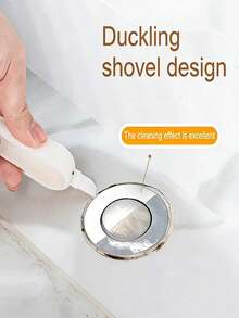 1/2pcs 2-In-1 Cute Duck Shaped Cleaning Clip, Effectively Removes Dust And Stains. Also Has Drainage Holes, Suitable For Bathroom Use To Clean Hair And Other Debris. - A - View 3