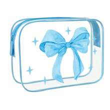 1个透明蝴蝶结化妆包，便携旅行洗漱包，多功能手提包，少女风透明蝴蝶结化妆包，旅行洗漱包 - 查看 7