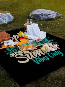 1pc New Outdoor Waterproof Anti-Sand Digital Printed Picnic Mat/Beach Towel, Fashionable And Fresh Pattern, Suitable For Outdoor Camping And Picnics (100g Fabric Weight) - Multicolor - View 5