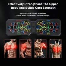 1件装T型多功能俯卧撑支架健身板辅助器，家用健身器材，男女通用，用于锻炼胸肌和腹肌 - A - 查看 4