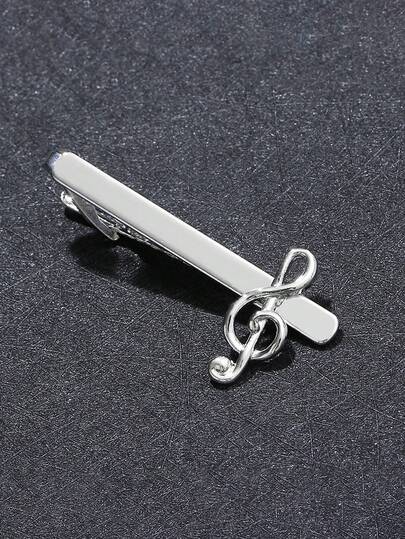 1pc Fashion Creative Music Note Tie Clip, Men's Business Shirt Necktie Accessory