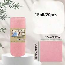 一卷20片可重复使用的清洁湿巾，总长4米，多用途毛巾替代品，适用于客厅、卧室、厨房清洁 - 多色 - 查看 9