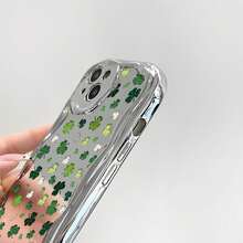 Shamrock Pattern Phone Case Compatible With Samsung Magnetic Phone Cases  17  16 Pro Max  15 Pro Max  13 And  12 Made Of TPU Material Providing Shock And Drop Protection A Great Gift For Family Friends Loved Ones Boyfriends/Girlfriends And For St. Patrick's Day - Silver CZ11 - View 6