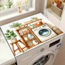 1片可爱猫咪图案硅胶垫，营造温馨家庭氛围，防滑，适用于洗衣机罩、烘干机罩、咖啡机垫、厨房台面垫，多功能家用垫 - 溫柔的家務詩 - 查看 14