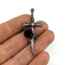 1pc Cross Nail Rose Pendant Earring Necklace Accessory, Holiday Gift - Gunmetal Cross - View 12