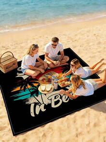 1pc New Outdoor Waterproof Anti-Sand Digital Printed Picnic Mat/Beach Towel, Fashionable And Fresh Pattern, Suitable For Outdoor Camping And Picnics (100g Fabric Weight) - Multicolor - View 9