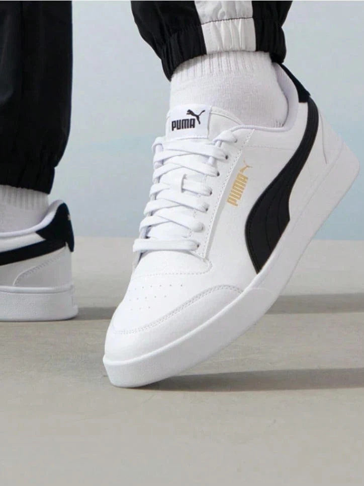 Giày thể thao cổ thấp PUMA Shuffle, unisex, trắng/đen - Trắng và đen - Xem 1