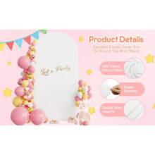 Arco de Casamento Wokceer Backdrop Cover 7,2 pés, 2 conjuntos de Capa Ajustável de Spandex para Arco de Casamento de 6 pés com Parte Superior Redonda, Suporte Chiara Backdrop Cover para Decoração de Festa de Aniversário, Cerimônia e Banquete - Visão 12