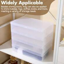 Sintuff - Paquete de 12 cajas de almacenamiento grandes para botas altas de 20.5 x 11.8 x 4.5 pulgadas apilables de plástico transparente para zapatos caja de almacenamiento de zapatos para tenis - Transparente - Ver 6