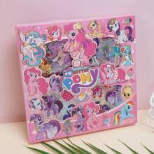 Hasbro 100张/盒 小马宝莉卡通可爱贴纸套装，创意贴纸盒，适用于剪贴簿 - 彩色 - 查看 3