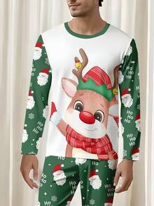 Stilvolles Loungewear-Set für Herren mit weihnachtlichen Cartoon-Motiven - Mischfarben - Übersicht 6