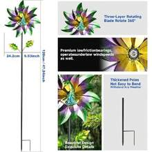 Decorative Garden Stakes Wind Spinners Outdoor  Metal Yard Art Gifts For Women Grandma Mom For Lawn Patio Yard Pathway Driveway Ornaments,42596979 - A - 查看 2
