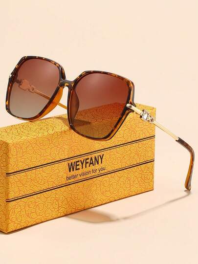 WEYFANY Fashion Women's Sunglasses, Women's Cat Eye Solid Color Metal Frame Polarized Sunglasses, TAC Material Lightweight Comfortable Fit, Elegant Retro Minimalist Versatile Frame, Suitable For Driving, Outdoor, Travel, Party, Photography, Leisure, Beach, Music Festival, Hiking, Vacation, Golf, Hiking, Fishing, Sports, Street Style, Daily And Special Occasion Elegant Accessory, Birthday, Valentine's Day, Summer, Wedding, Eid, Teacher's Day, Back To School, World Cup, High-End Brand Gift Box Set, Ideal Gift For Women, Holiday Gifts, Women's Sunglasses, Glasses, Sunglasses, Summer Set.