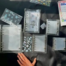 1件裝可攜式透明活頁夾 A5/A6/A7/A8/M5尺寸 貼紙筆記本 計劃本 相片收納袋 剪貼簿 預算規劃本 便條本 辦公用品 學生用品 - 多款 - 查看 6