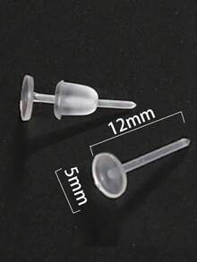 透明隐形塑料睡眠耳塞，无需摘取，防堵塞耳洞，耳钉，耳软骨耳环 - 彩色 - 查看 3