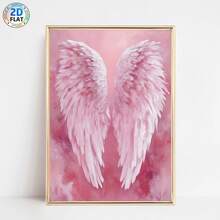 1pc Angel Wings Watercolor Light Pink Art, Dreamy Angel Canvas Printed Posters, Modern Wall Arts Decoration Painting, Suitable For Cafes, Homes, Bedrooms, Living Rooms, Kitchens, Bathrooms, Offices, Home Decor, Decorative Houses, Bedroom Decor, Wall Decor-Ideal Choice For Friends - Multicolor - View 5