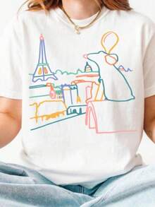 Oversized Tshirts Comfort Colot Ratatouille Shirt, Vintage Ratatouille Gusteau's Shirt, Remy Anyone Can Cook Tshirt, Little Chef Shirt, Remy Shirts, Summer Dresses For Women - 白色 - 查看 1