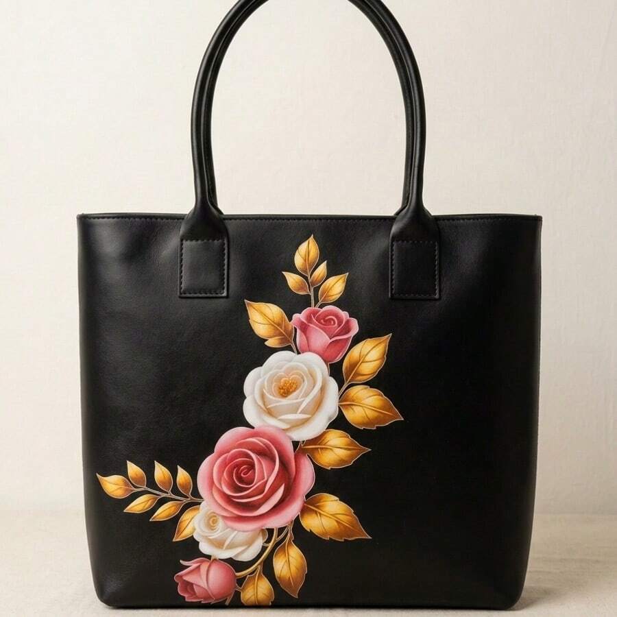 Women's Casual Tote Bag For Everyday Use, Work, College - 黑色 - 查看 1