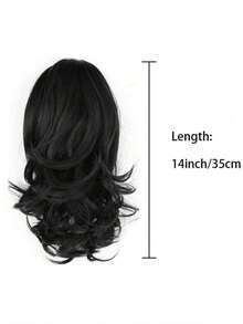 European And American Style Long Curly Wig, Big Wave Clip-On Short Ponytail, Fluffy Natural Synthetic Ponytail Braid, Fashion Hair Clip, Elegant Hair Accessory, Casual Hair Clip For Women,Summer,Holiday,Travel - Multicolor - View 6