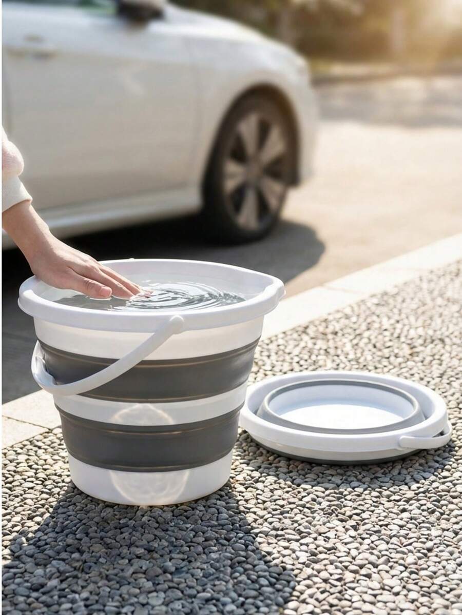 1个可折叠水桶（3升/10升），便携式折叠水桶，适用于露营、钓鱼和旅行，节省空间的圆形洗脸盆，适用于宿舍、泡脚和洗车，耐用的户外装备