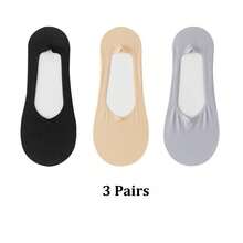 1/3/5 Pairs Spring And Summer Ice Silk Boat Socks For Women, Anti-Slip, No Heel Slipping, Invisible Socks, Thin Low-Cut Socks, Breathable Cool Socks - Multicolor - View 28