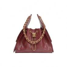 CHANEL 25 Bag 26C Gold Label Double C Logo Quilted Leather Chain Glue Calfskin With Gold Metal Hippie Style Shoulder Bag, Small Women's Red - AS5293-B20304-U3660 - 查看 1