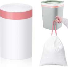 MakMeFre 4Gallon Drawstring Small Kitchen Trash Bags,Clean Fresh Scent And Heavy Duty Garbage Bags(100 Count,45x50cm) - ColorA - 查看 1